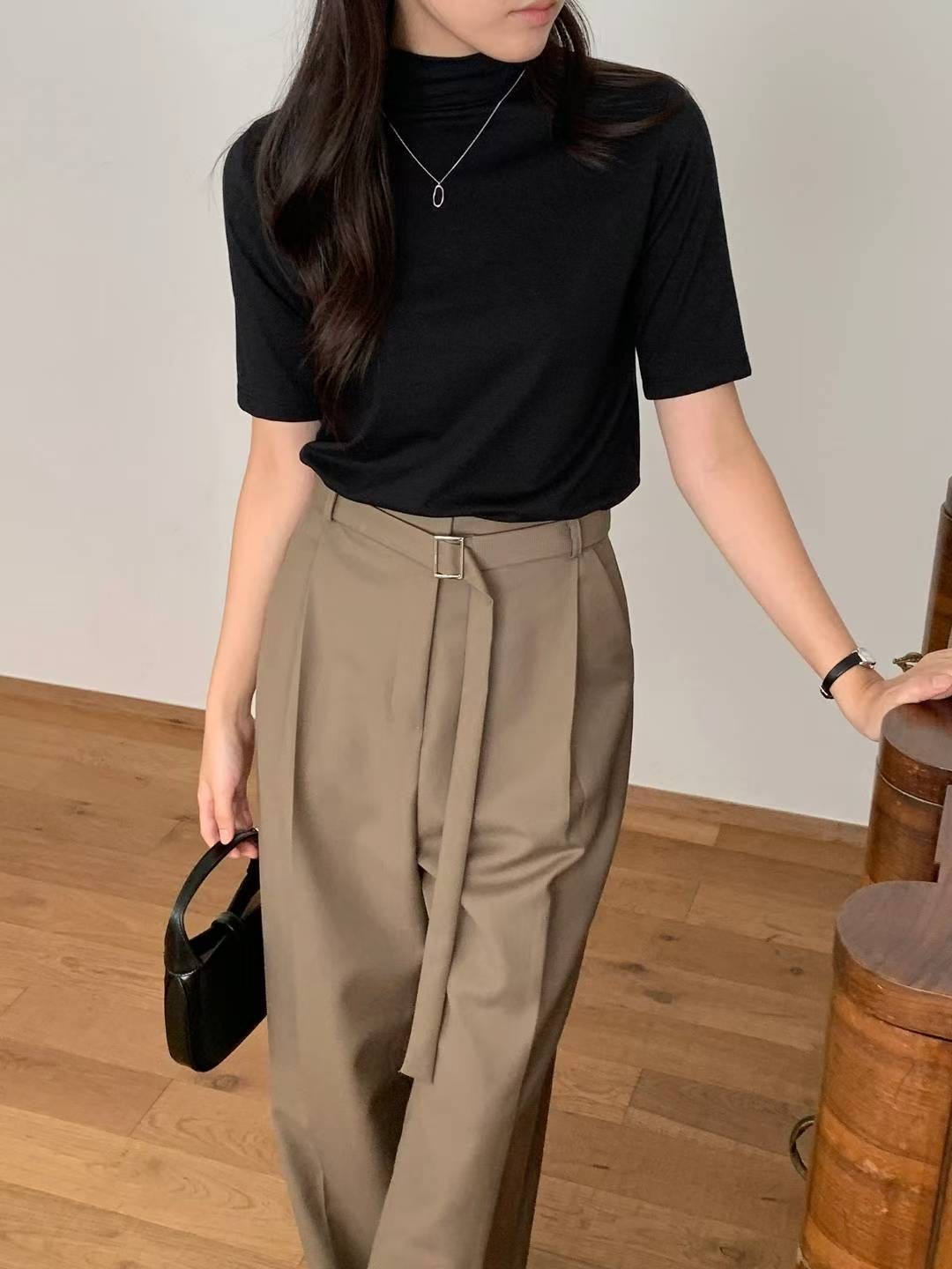 Jayla Minimalist Stand-Collar Vegan Top [ 4 colors / Free ]