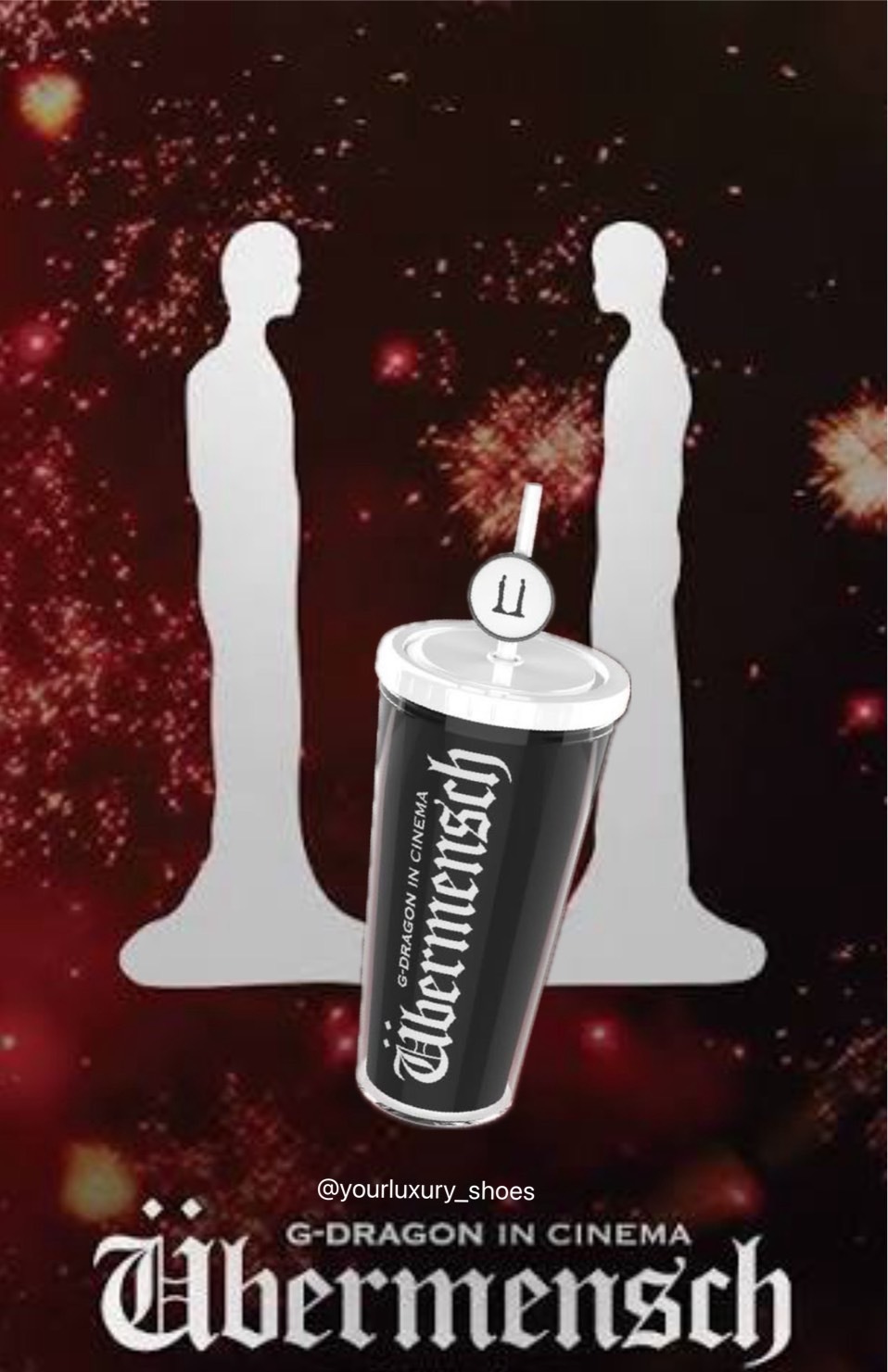 【Luxury】現貨 GD影城限定款 權志龍 紀錄片übermensch 電影主題雙層杯 冷水杯 吸管水壺 龍哥 黑色款