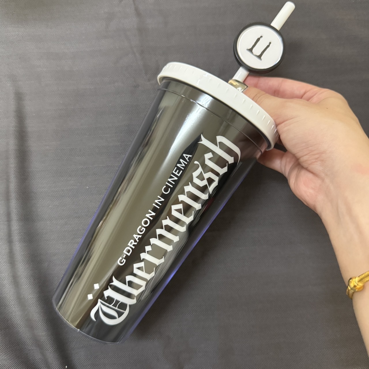 【Luxury】現貨 GD影城限定款 權志龍 紀錄片übermensch 電影主題雙層杯 冷水杯 吸管水壺 龍哥 黑色款