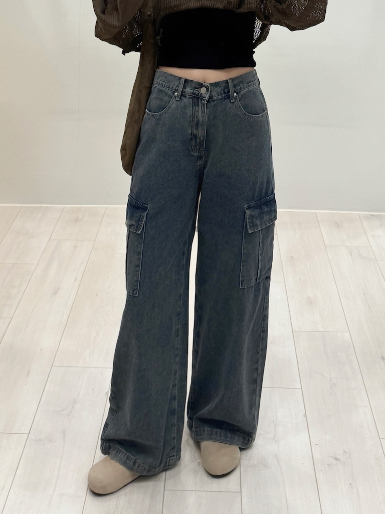 工裝Boy直筒後鬆緊牛仔褲