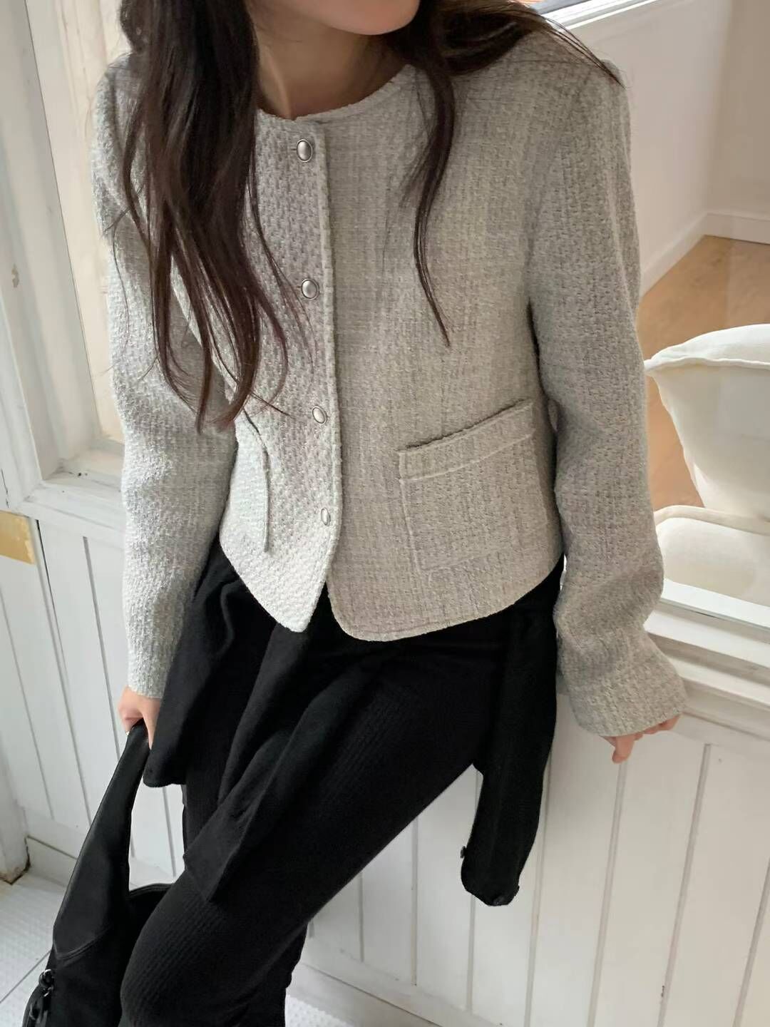 Kalista 典雅圓領排釦羊毛外套 [ 2色 / Free ]