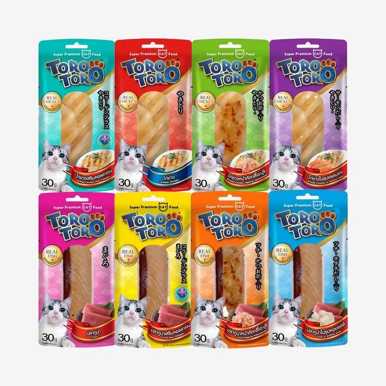 泰國Toro Toro【8款味道】原條魚和雞肉製成的貓零食30g 一條/一箱12條