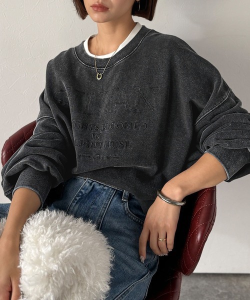 日本🇯🇵連線 Classical Elf 復古刺繡設計超大套頭衫 復古風格 休閒 刺繡 做舊 長袖 3色(任買兩件711免運)/預購