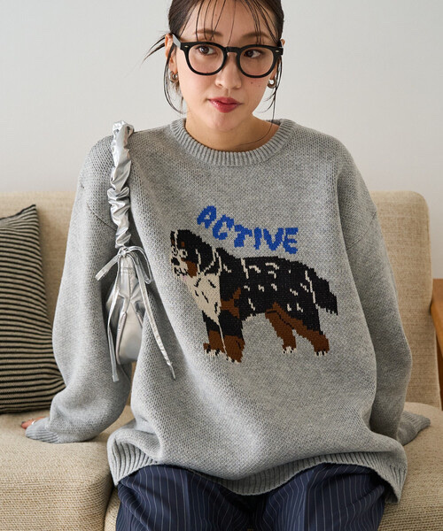 FREAK'S STORE / DOG Jacquard Knit Pullover