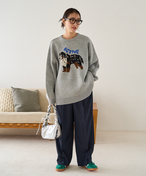 FREAK'S STORE / DOG Jacquard Knit Pullover