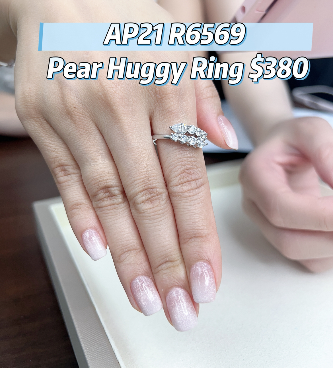 AP21 R6569 Pear Huggy Ring $380