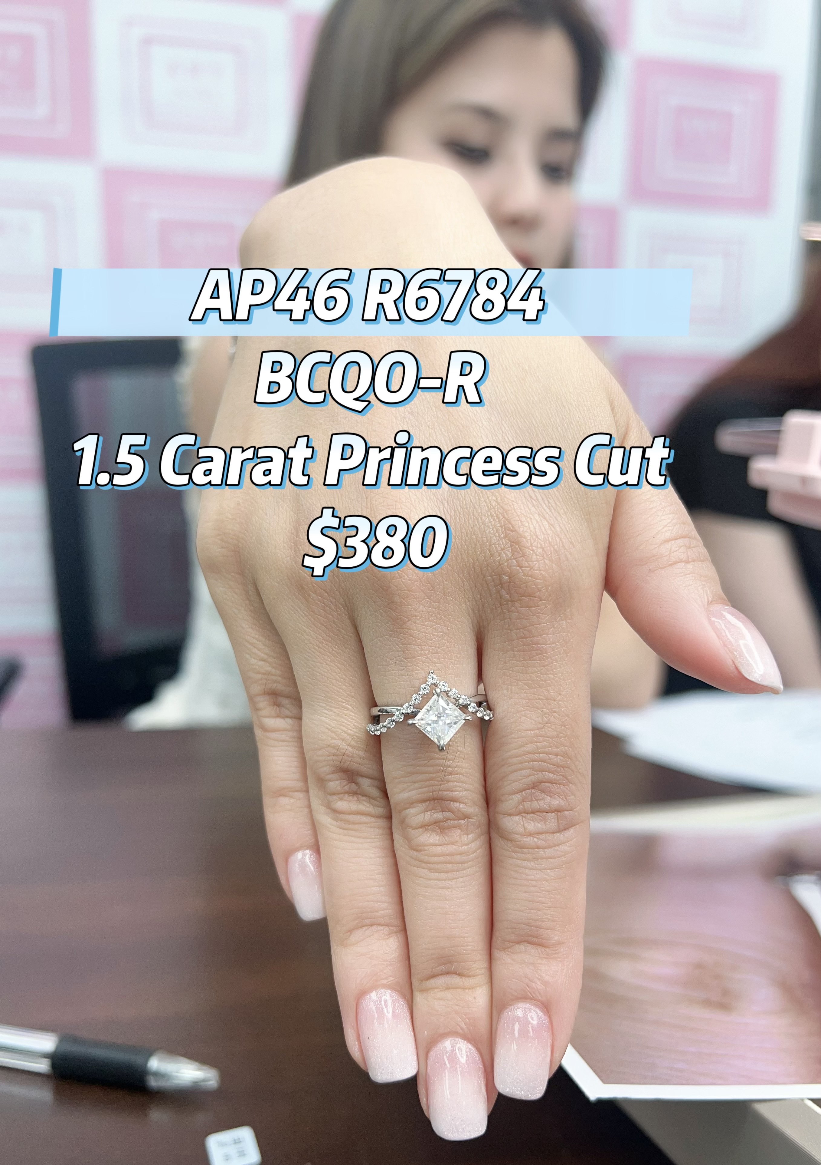 AP46 R6784 BCQO-R 1.5 Carat Princess Cut $380