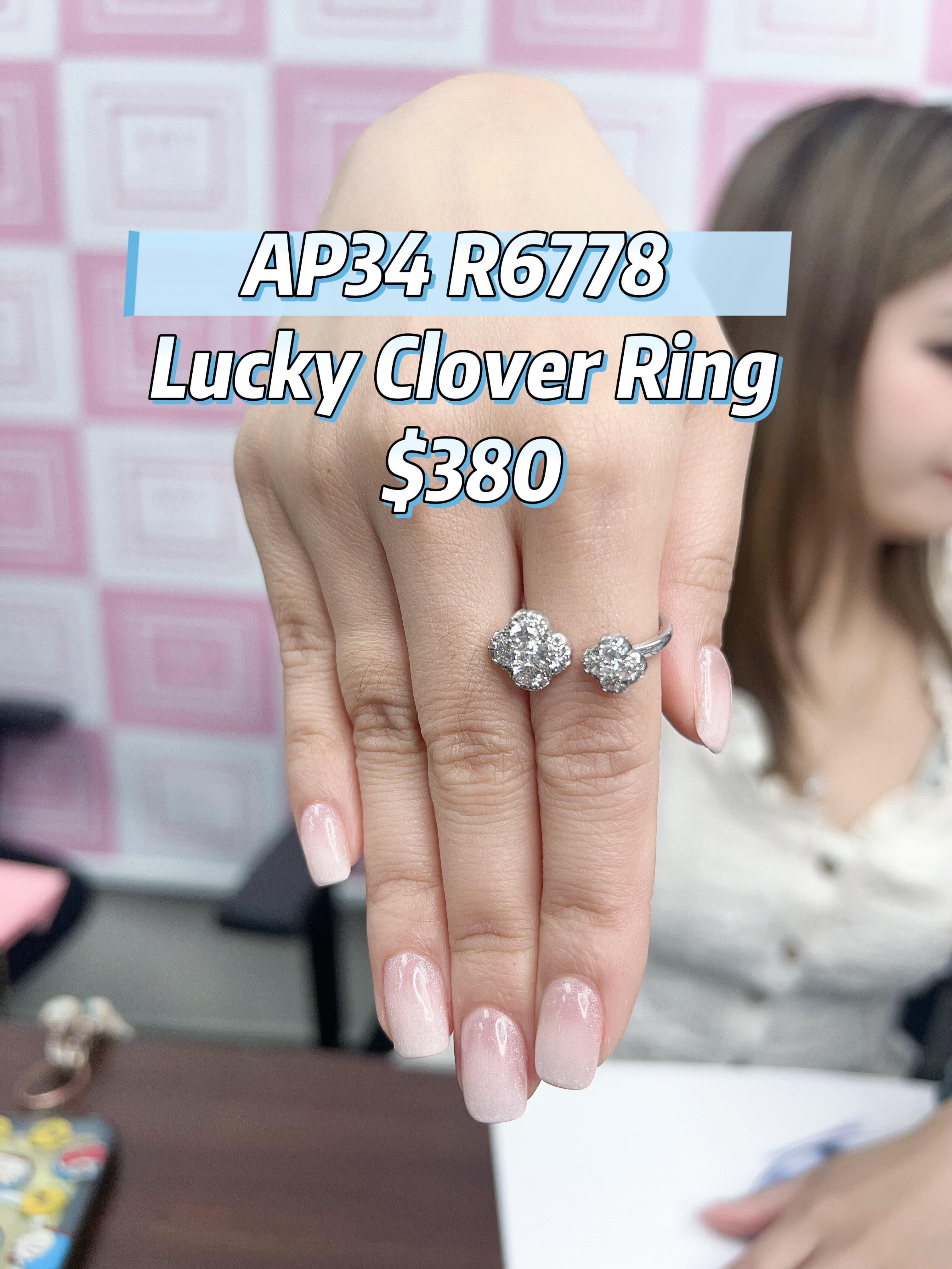 AP34 R6778 Lucky Clover Ring $380
