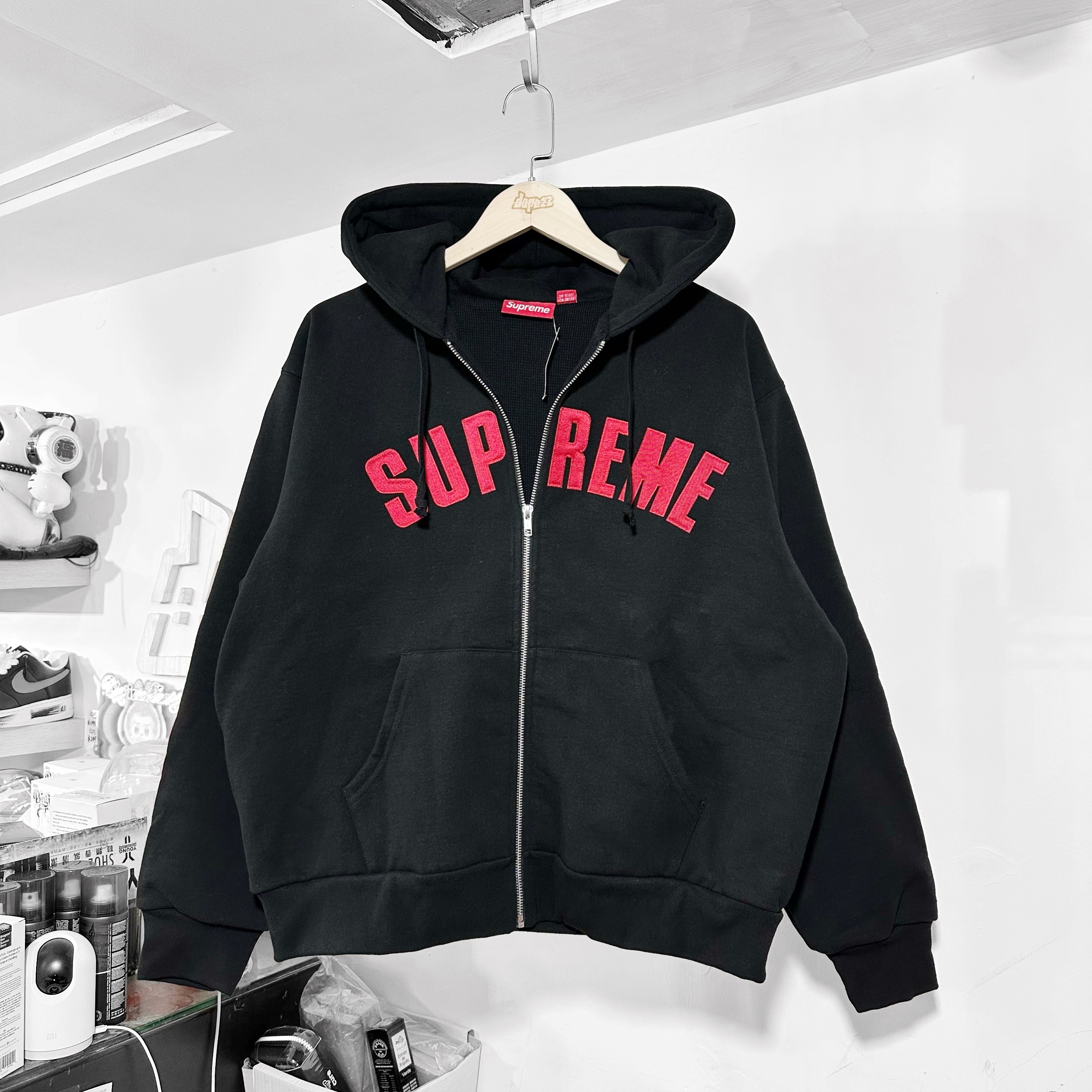 Supreme FW25 Arc Thermal Lined Zip Up Hooded Sweatshirt Black