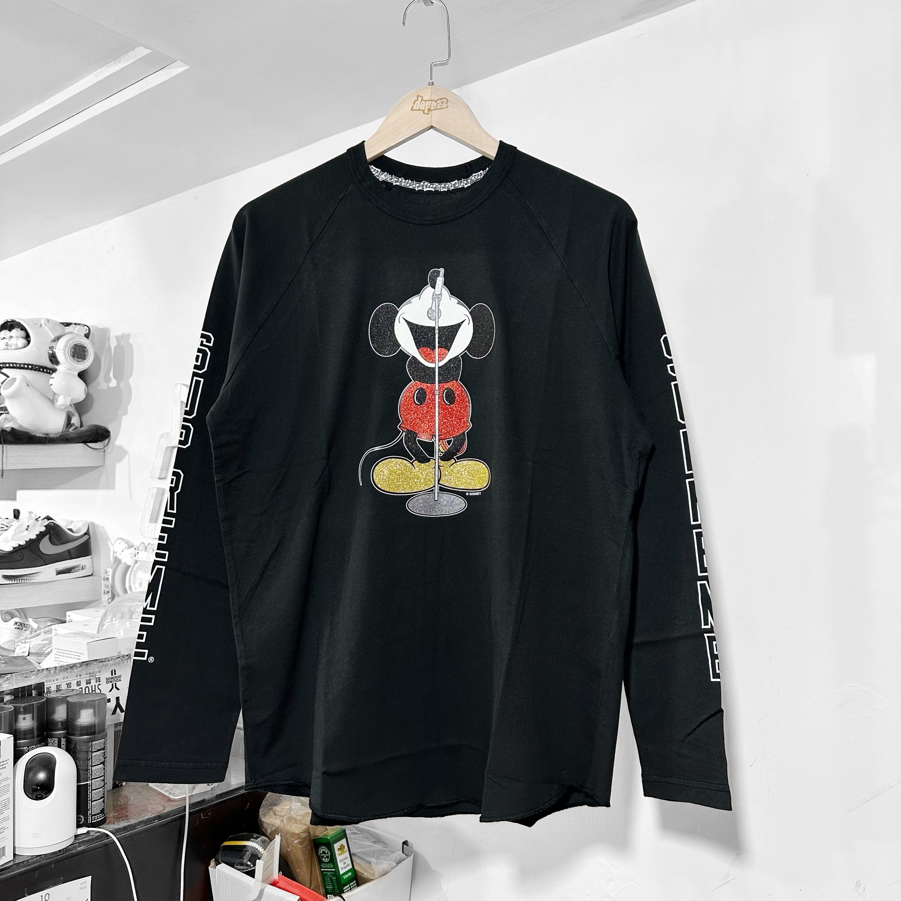 Supreme®/Number (N)ine®/Mickey Mouse Raglan L/S Top Bla