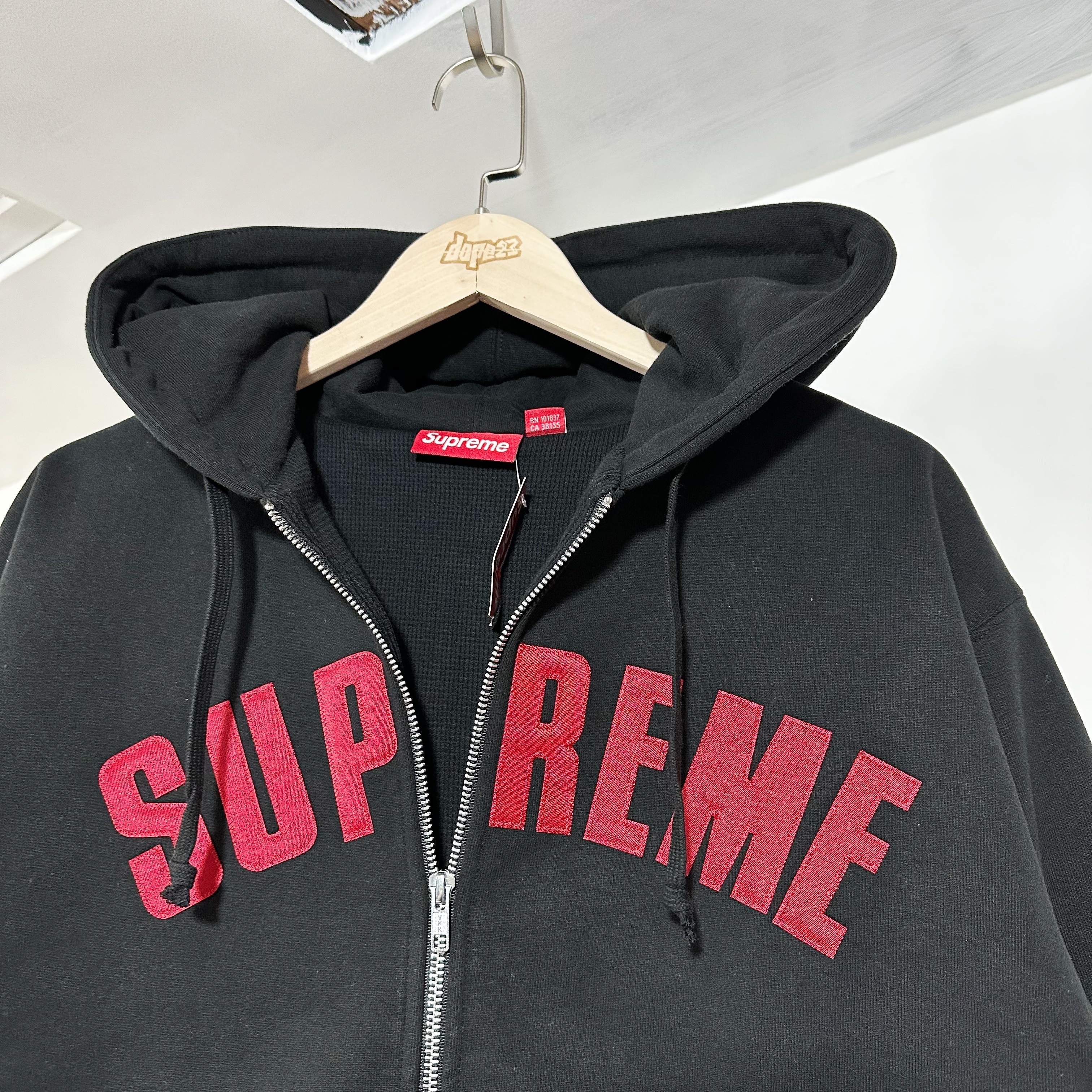 Supreme FW25 Arc Thermal Lined Zip Up Hooded Sweatshirt Black
