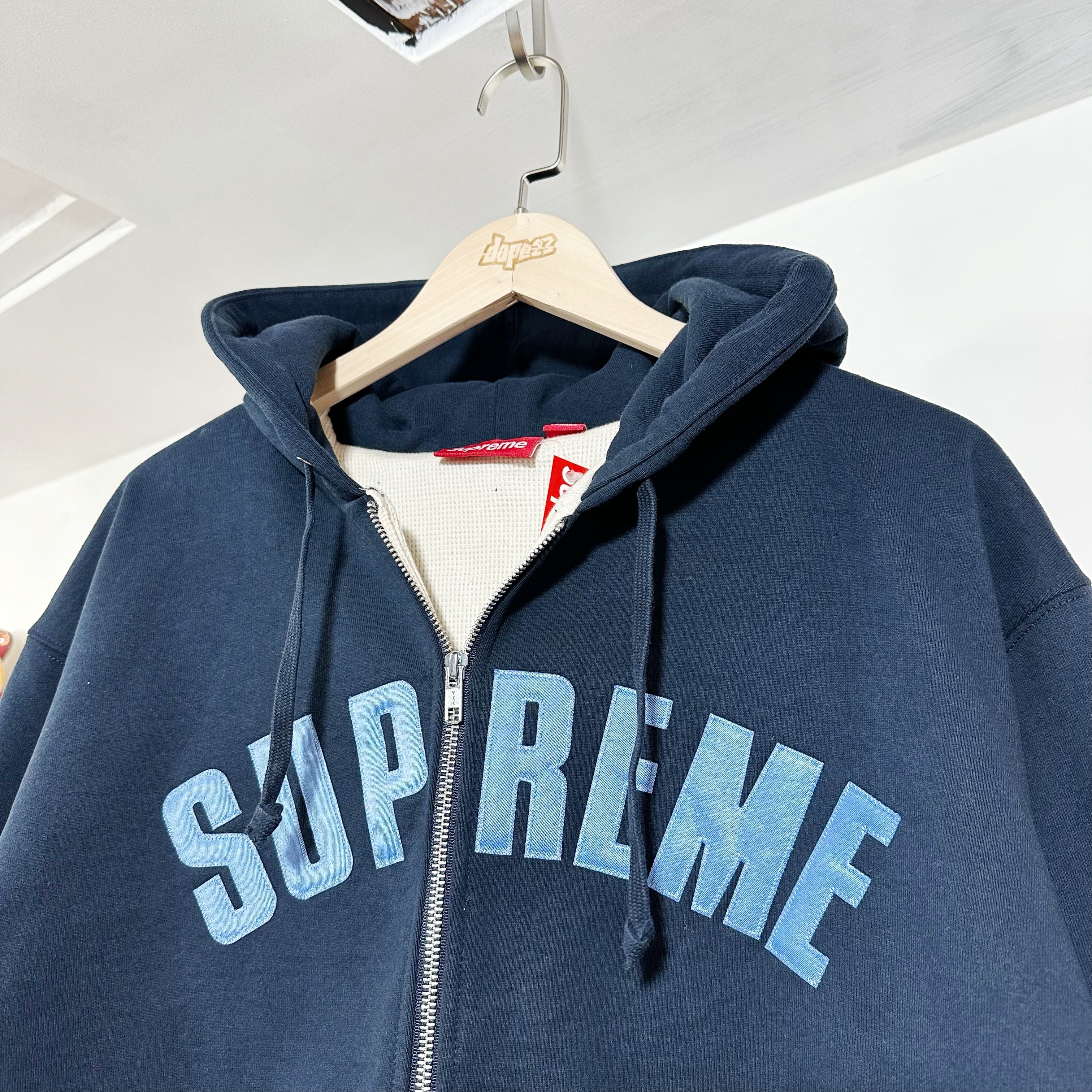 Supreme FW25 Arc Thermal Lined Zip Up Hooded Sweatshirt Navy