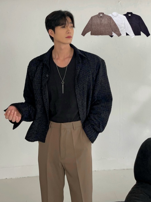 方型法蘭羊絨短款外套