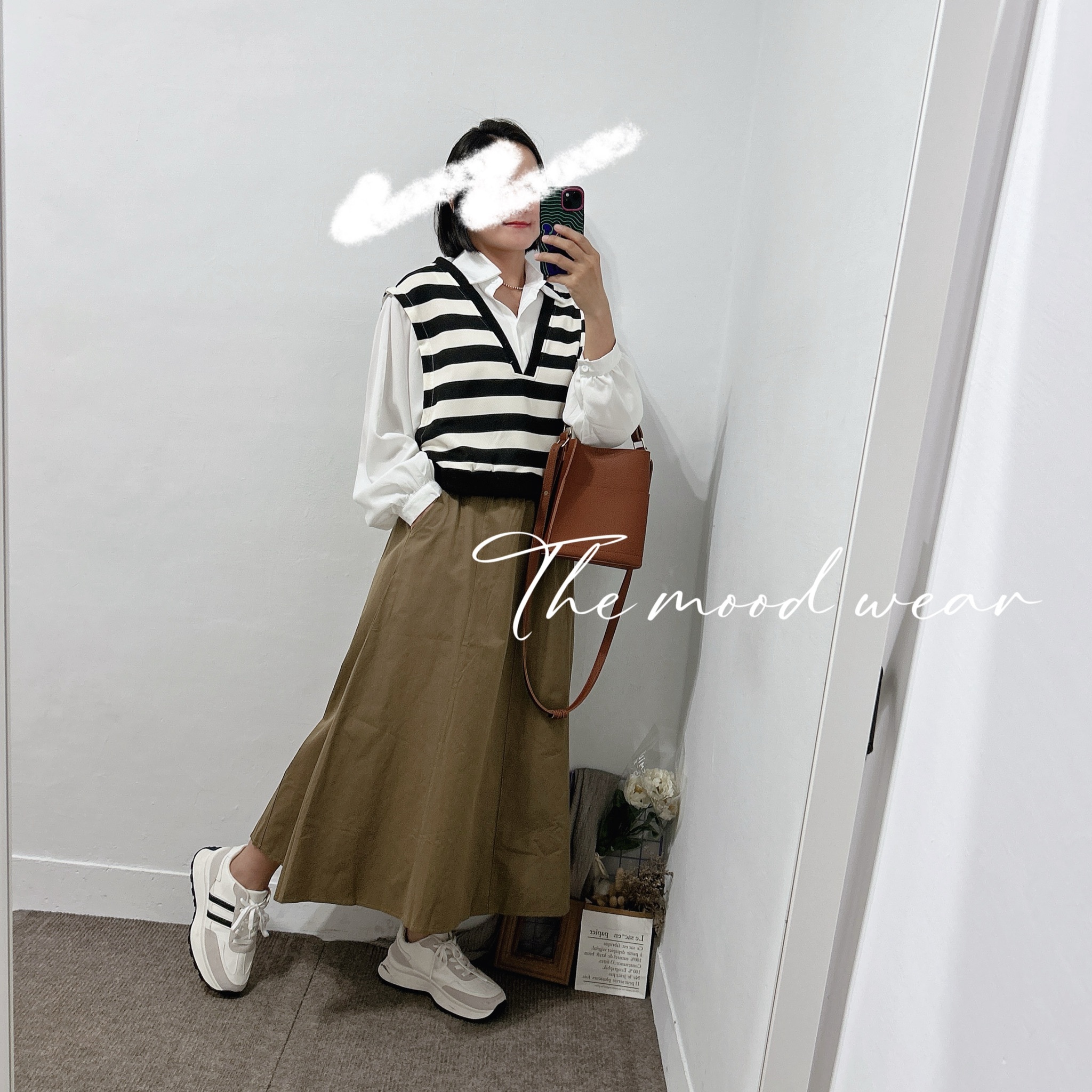 兩穿造型拼接長版襯衫