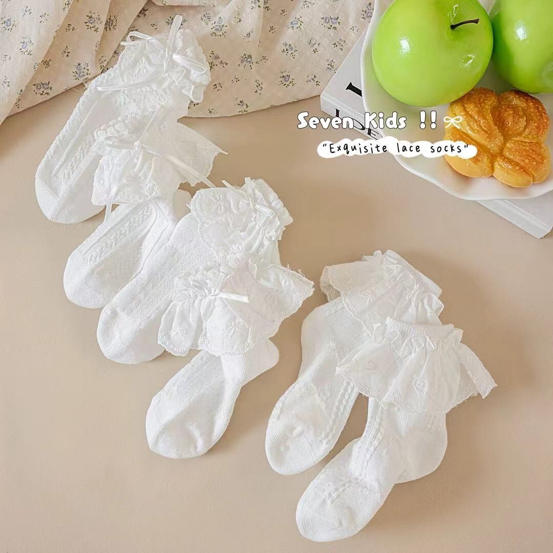 蕾絲蝴蝶奶油襪組（3入組）