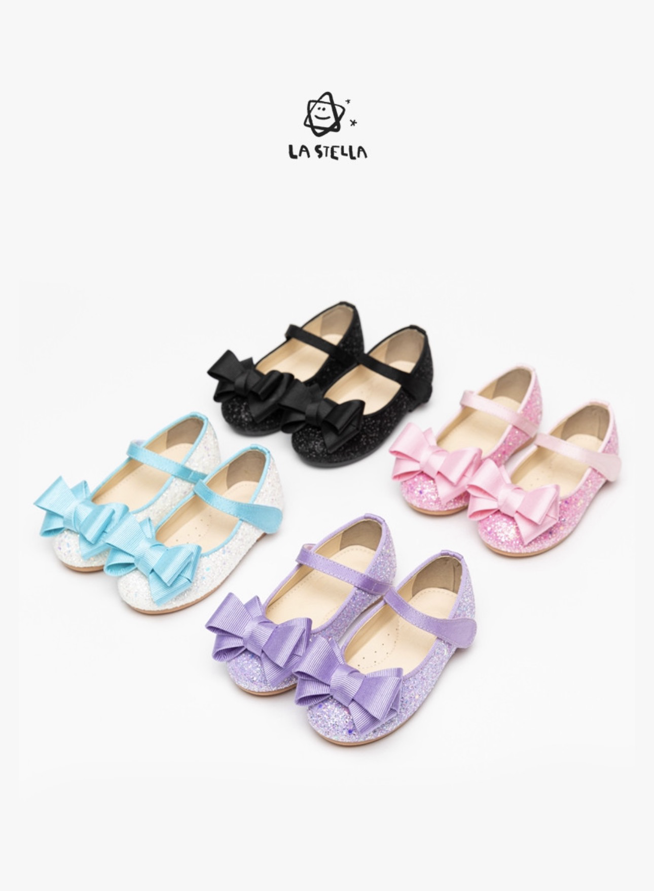 La Stella Rubber Glitter Mary Jane Flats