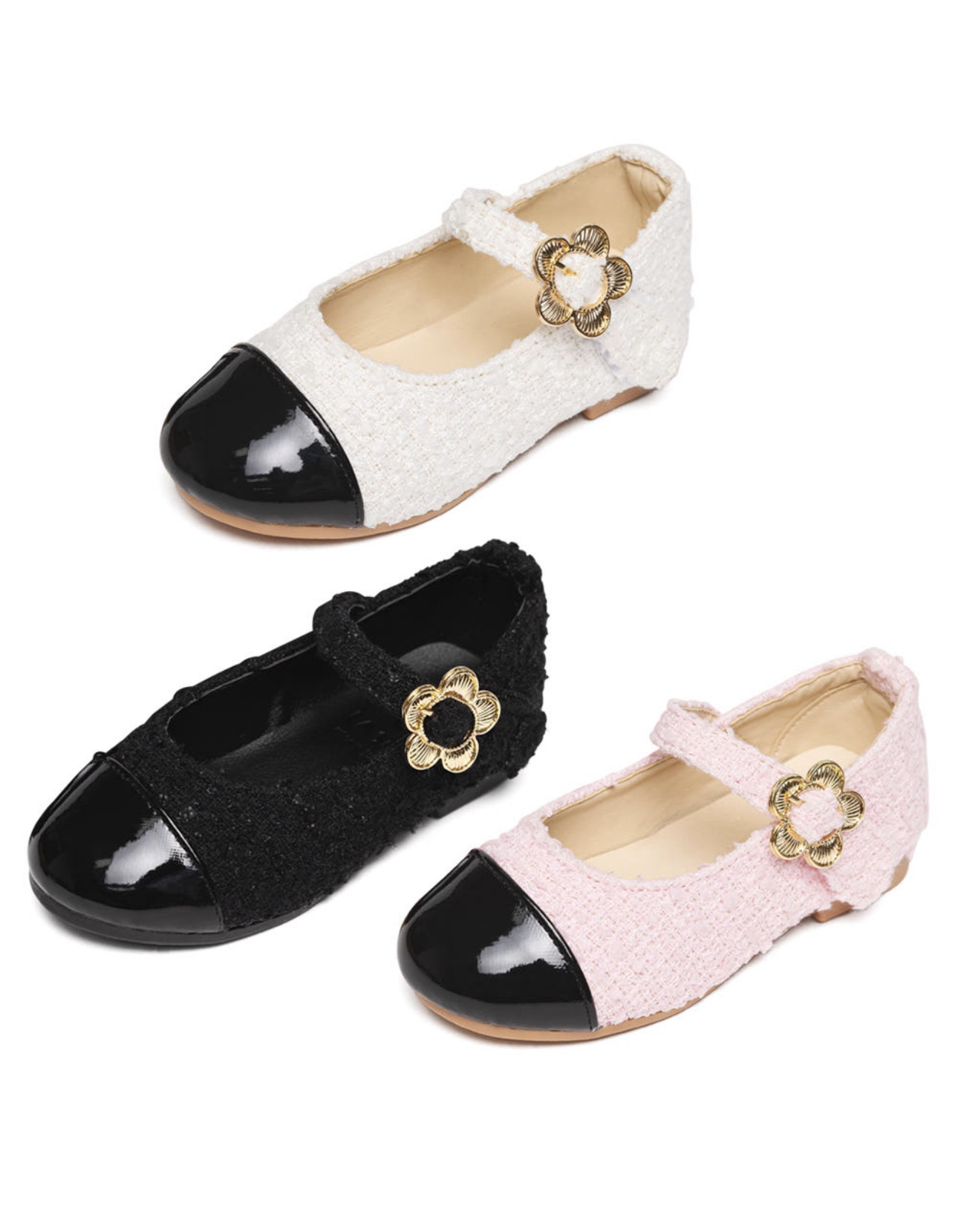La Stella Camellia Mary Jane Flats