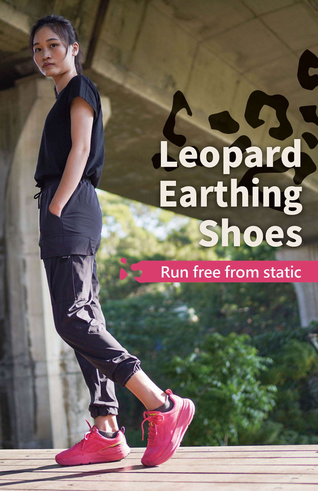 USTINI Leopard Earthing Shoes run free from static