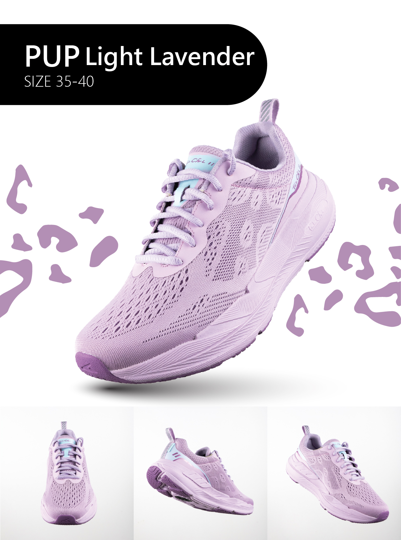 USTINI Leopard Earthing Shoes light lavender