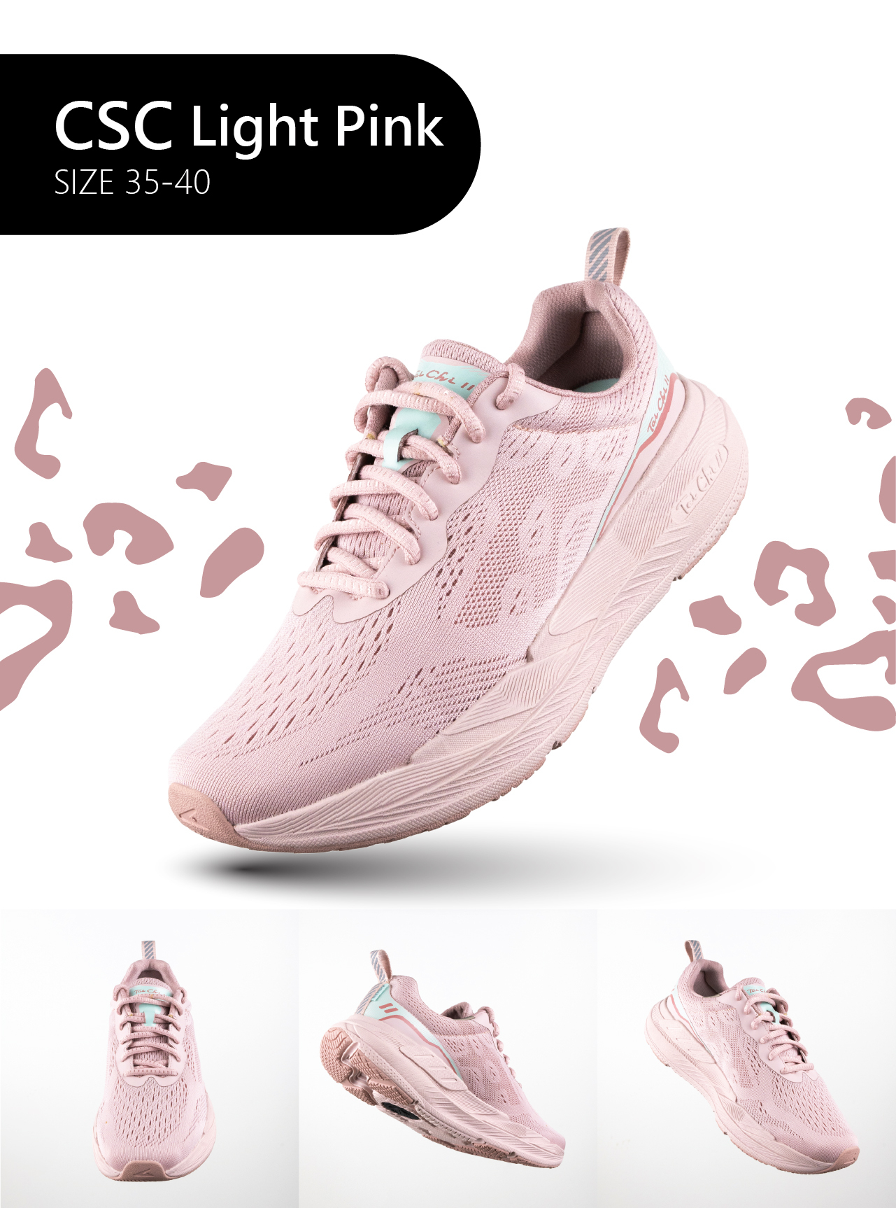 USTINI Leopard Earthing Shoes light pink