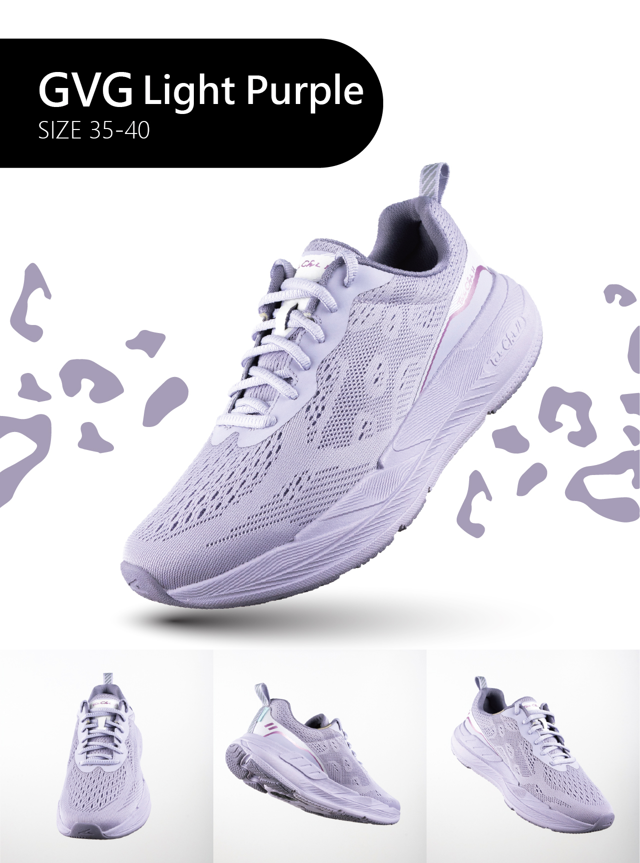 USTINI Leopard Earthing Shoes purple