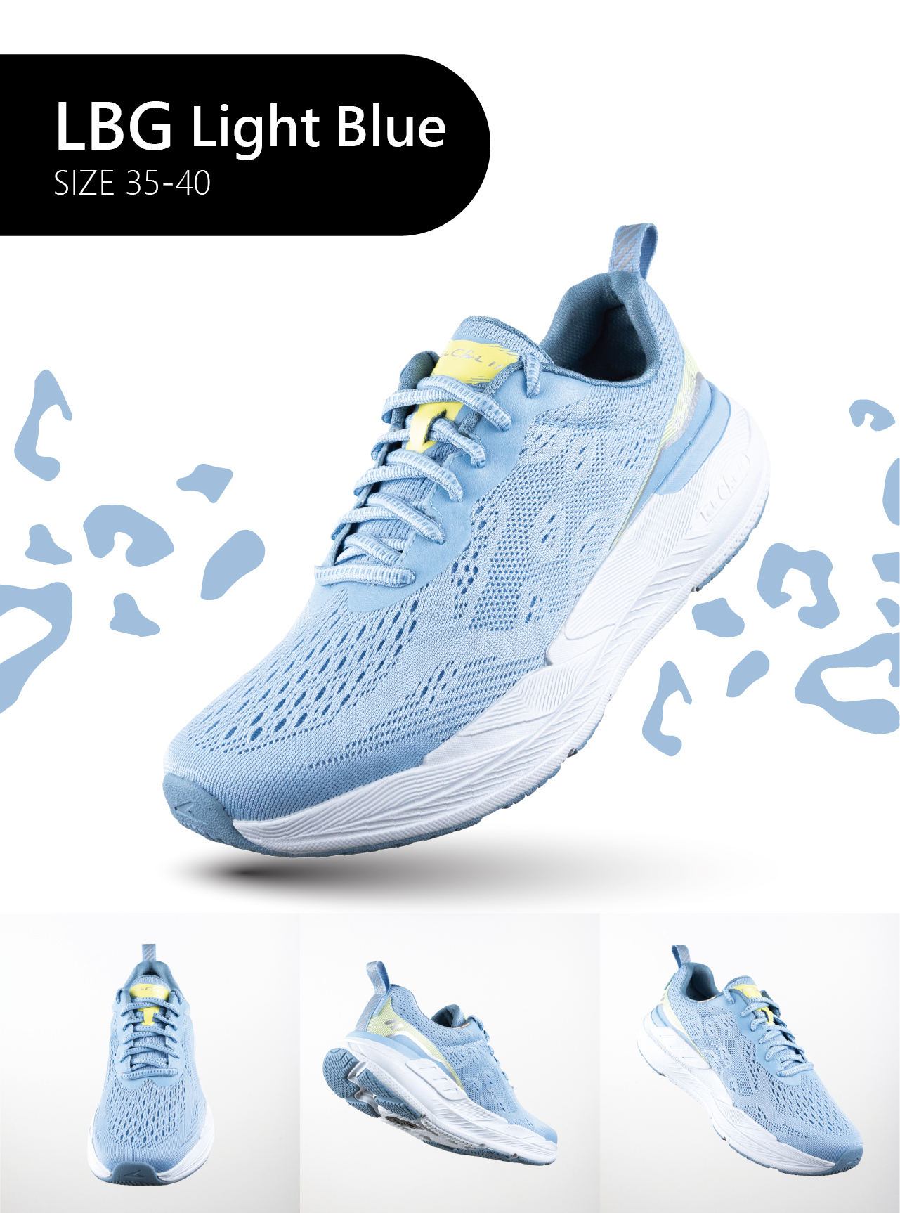 USTINI Leopard Earthing Shoes light blue