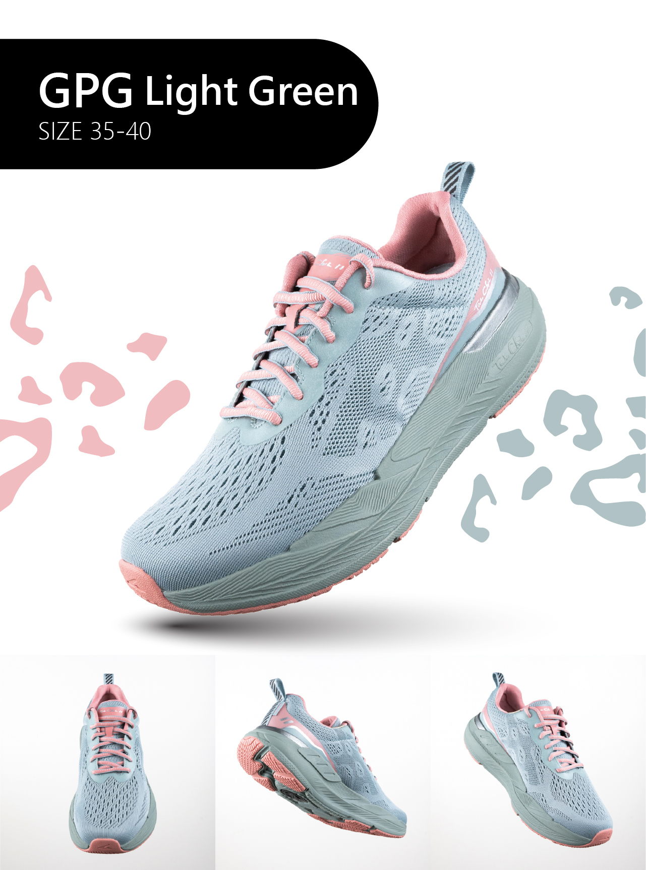 USTINI Leopard Earthing Shoes light green