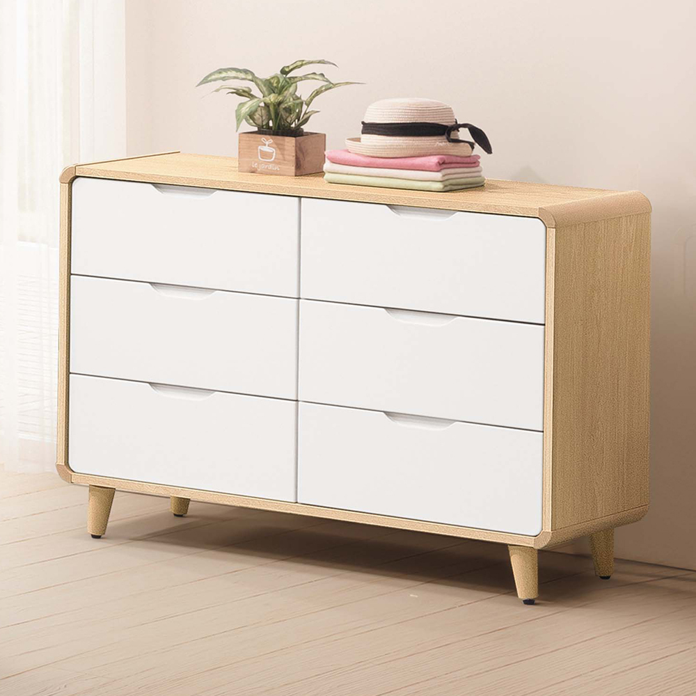 曼特3.7尺北歐風六斗櫃/六抽收納櫃/置物櫃