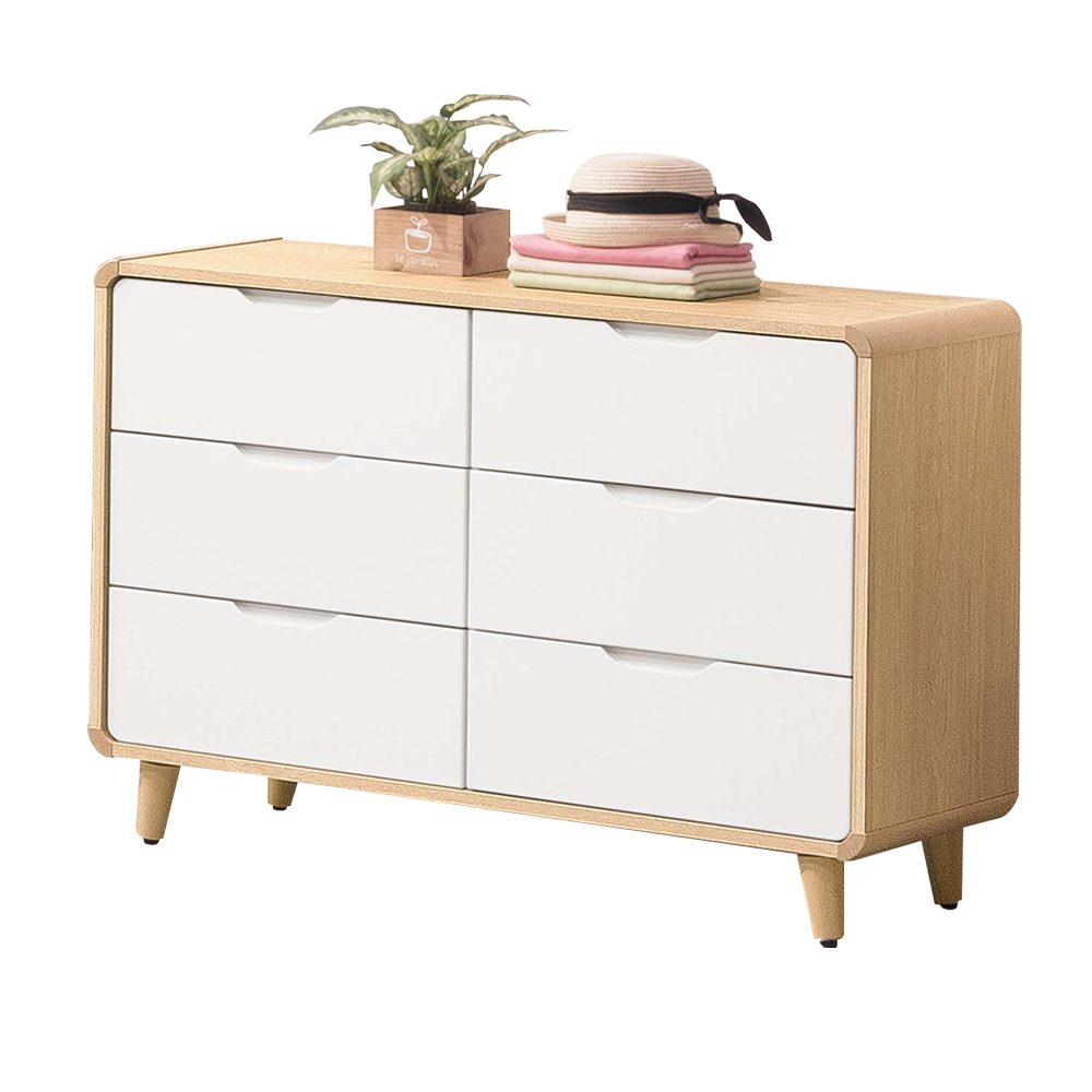 曼特3.7尺北歐風六斗櫃/六抽收納櫃/置物櫃