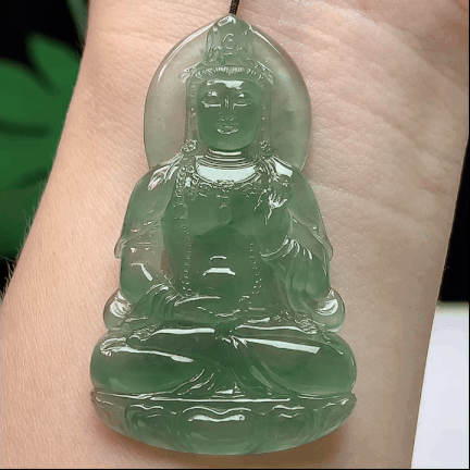 10738 翡翠冰種晴綠觀音