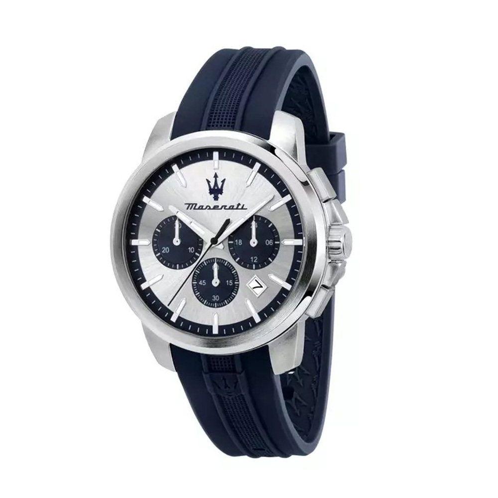 【MASERATI 瑪莎拉蒂】Successo輝煌成就系列 帶日期 真三眼 夜光 矽膠 石英 手錶