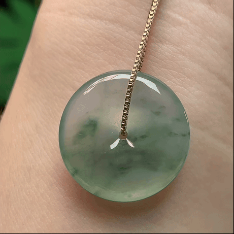 10739 翡翠冰種飄花平安扣 (21.3mm直徑)