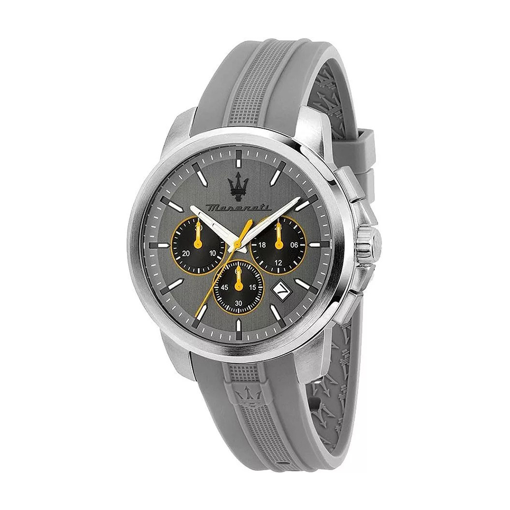 【MASERATI 瑪莎拉蒂】Successo輝煌成就系列 帶日期 真三眼 夜光 矽膠 石英 手錶