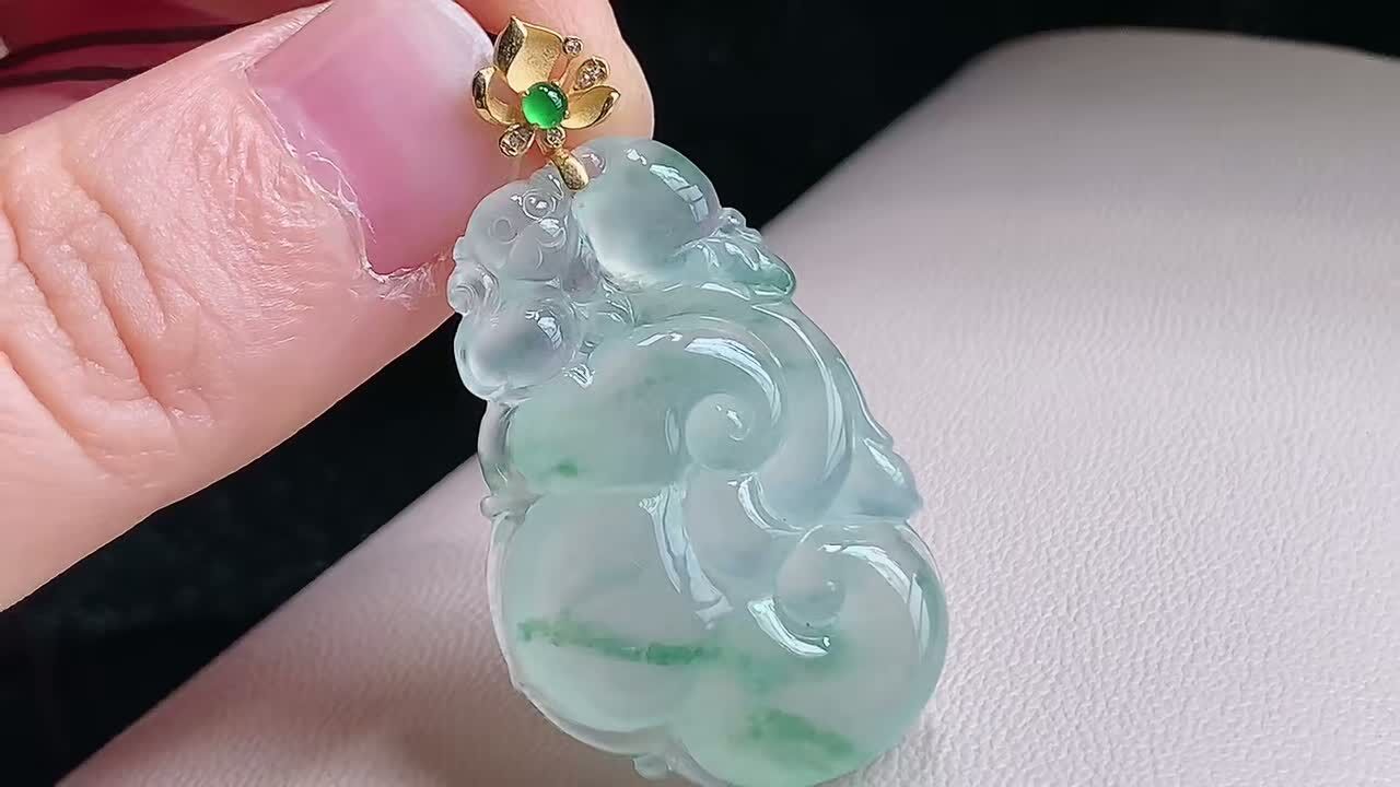 翡翠如意,天然翡翠A玉, 緬甸玉, Jade, Jadeite