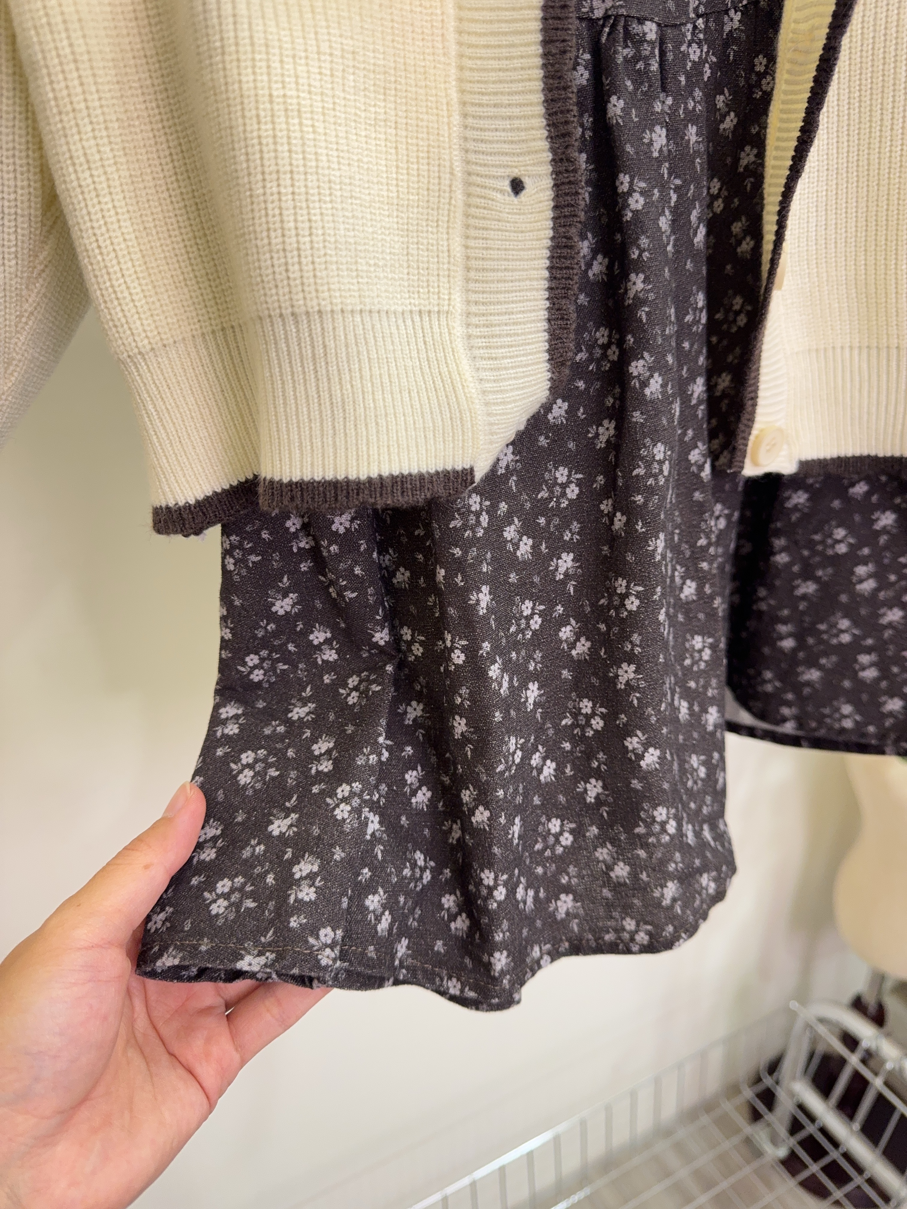 2518花花洋裝＋針織外套c49