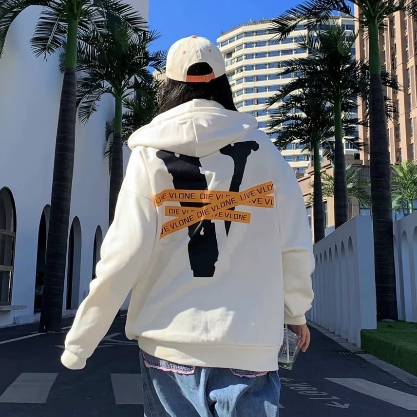 VLone FRIENDS 膠帶logo Sweatshirts 背後大V 連帽外套 拉鍊外套 帽踢 帽Tee 三色