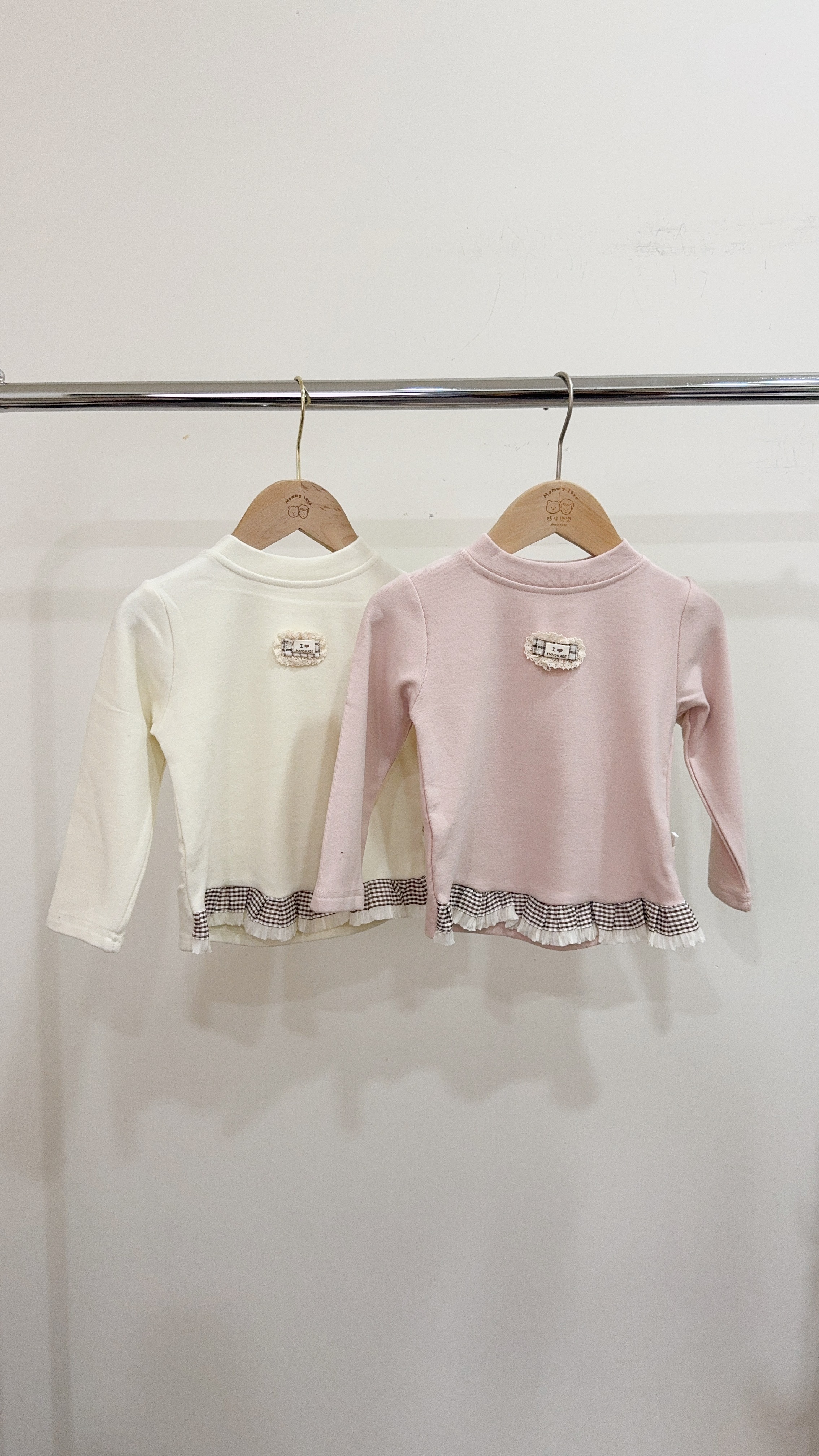 A969蕾絲格子花邊上衣c54