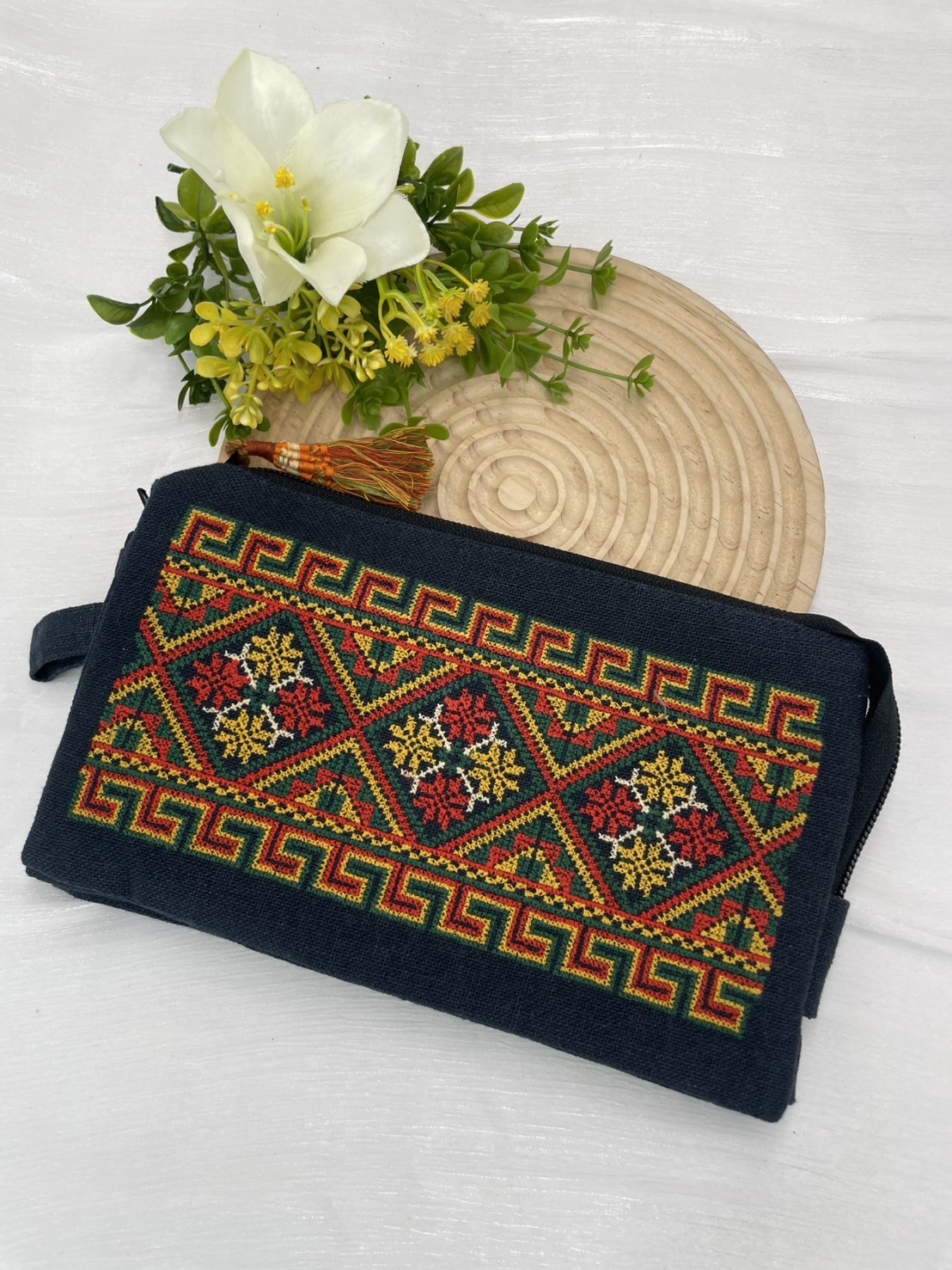 No.8刺繡圖騰手提包長22cm寬14cm