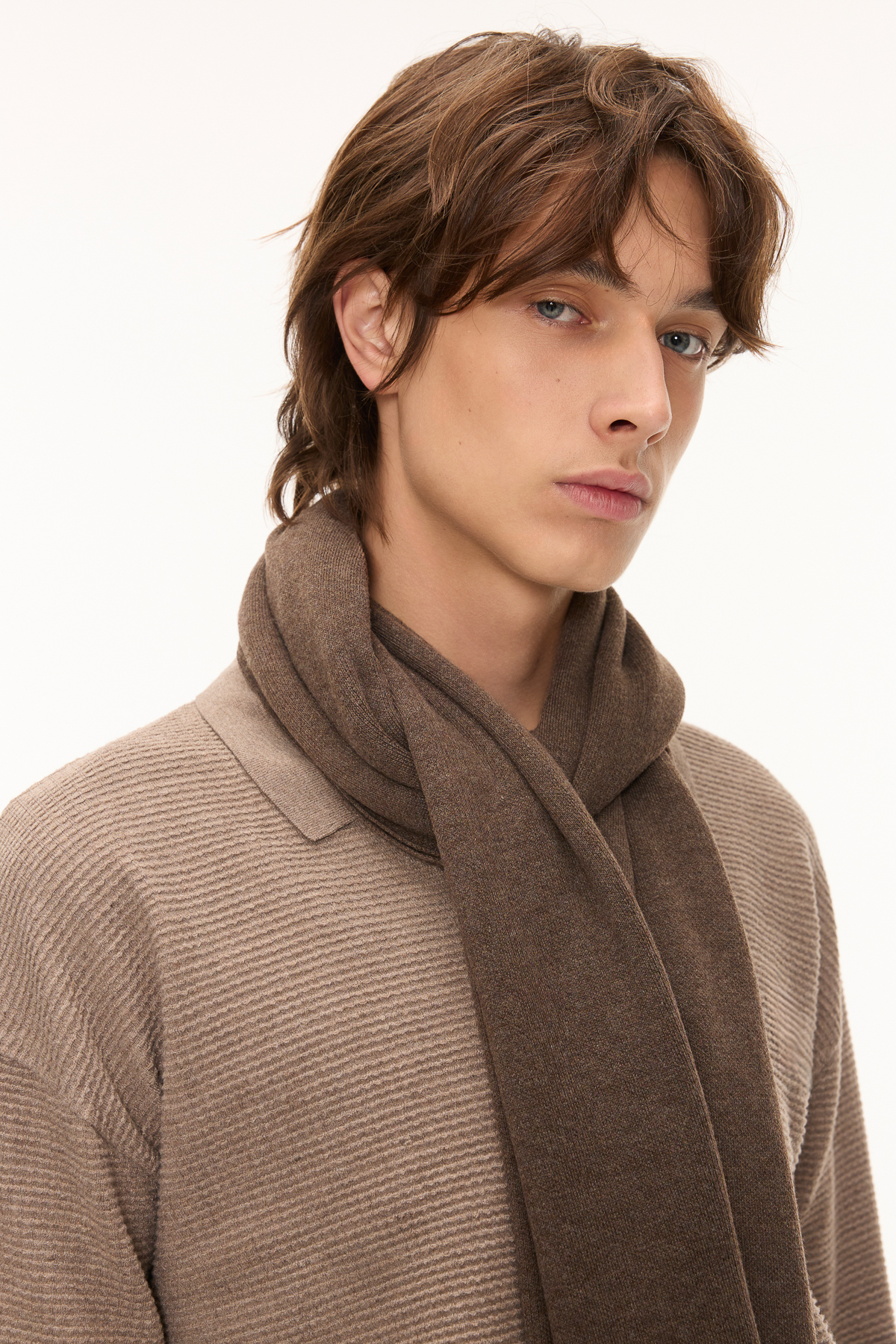 RENE綿柔披巾（深咖啡）