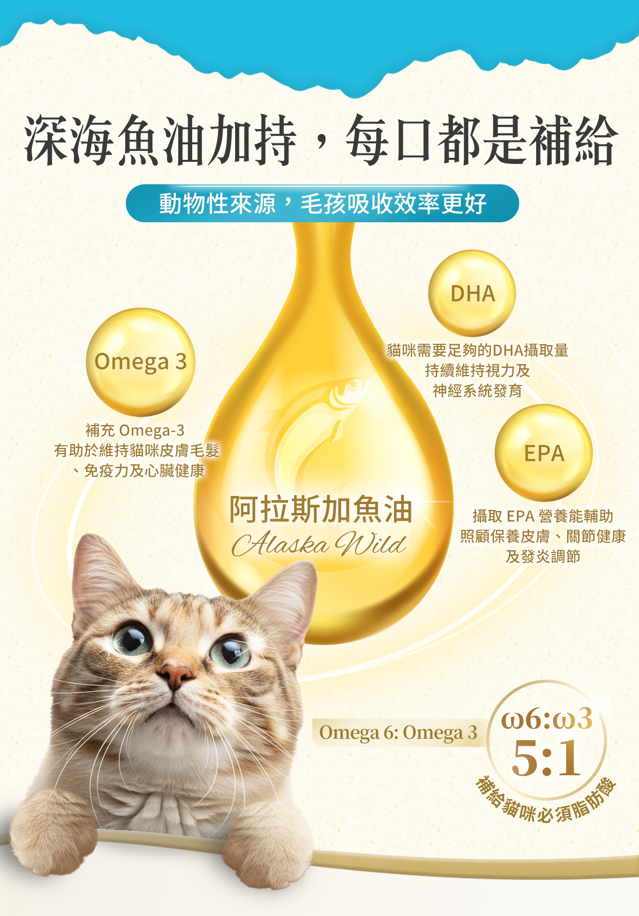 大尾肉泥魚油主食餐包_阿拉斯加深海魚油_DHA EPA補充_貓咪皮毛健康營養餐包