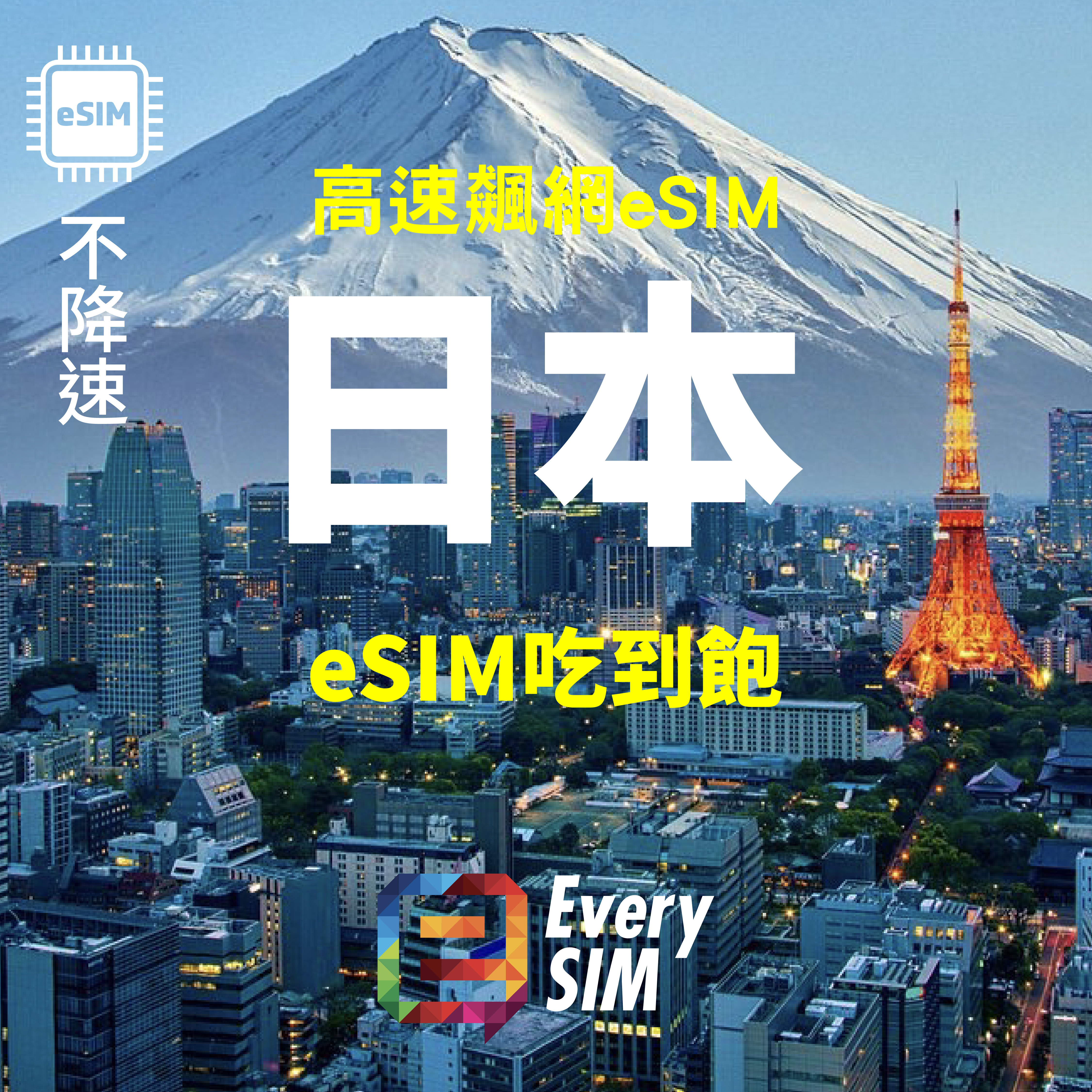 日本eSIM 總量型 3-15天
