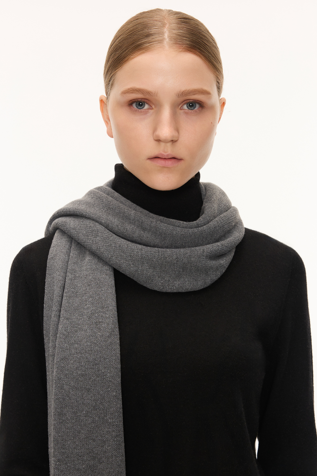 RENE綿柔披巾（深灰）