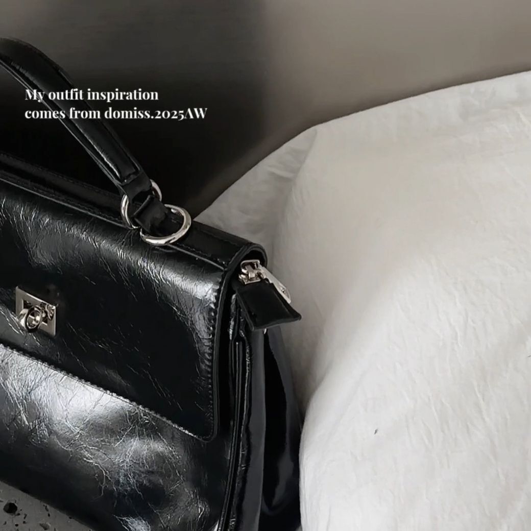 【高端黑銀】DOMISS大牌感rodeo風黑銀釦包包 手提包 肩背包 郵差包