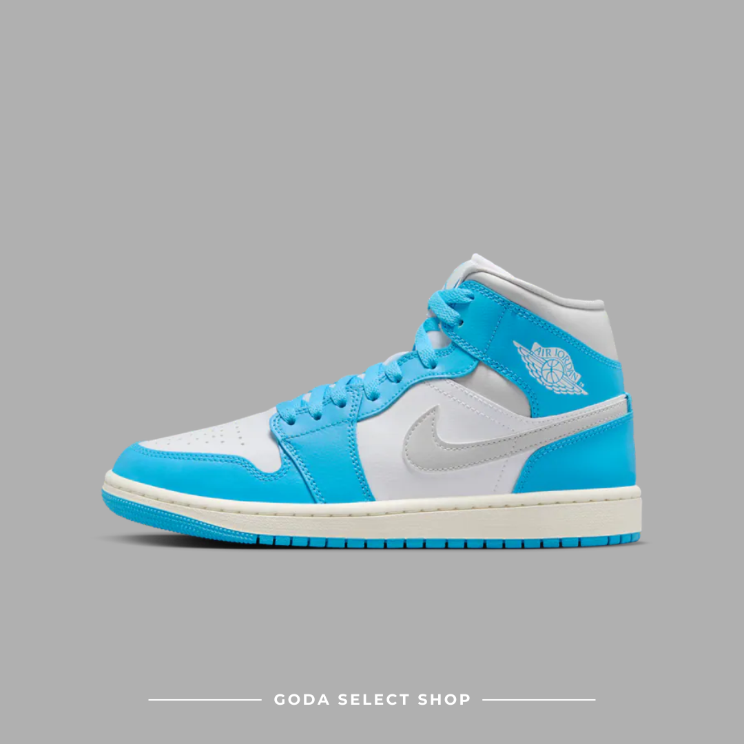 Nike Air Jordan 1 Mid 水藍灰 男女鞋 中筒 運動休閒鞋 BQ6472-400