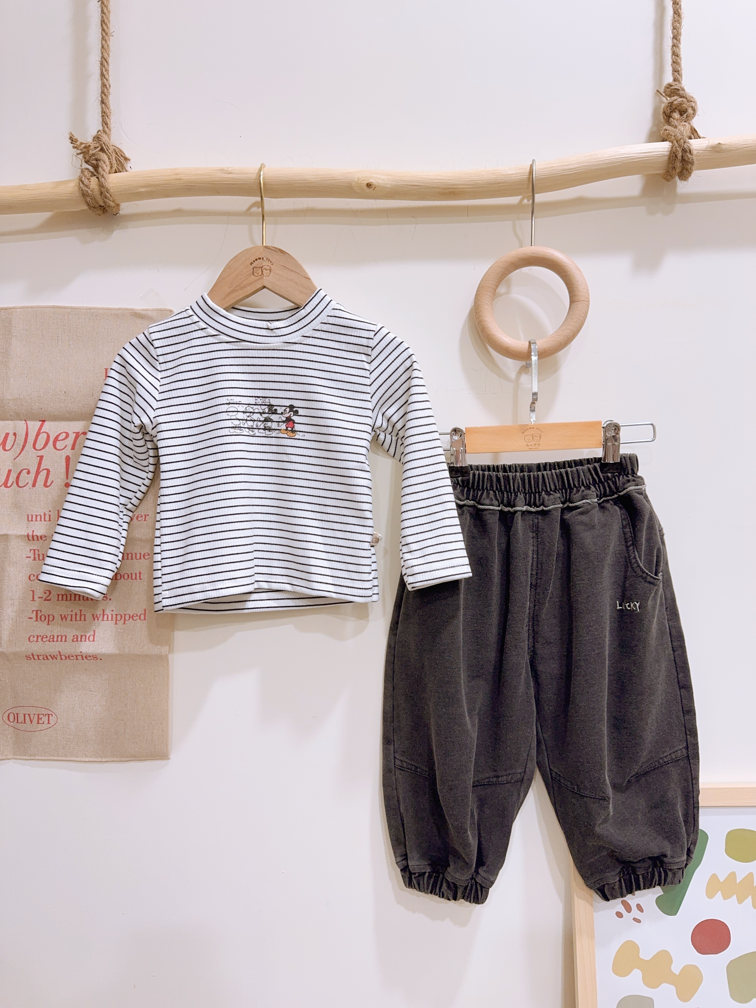 8013-2米奇條紋上衣c64