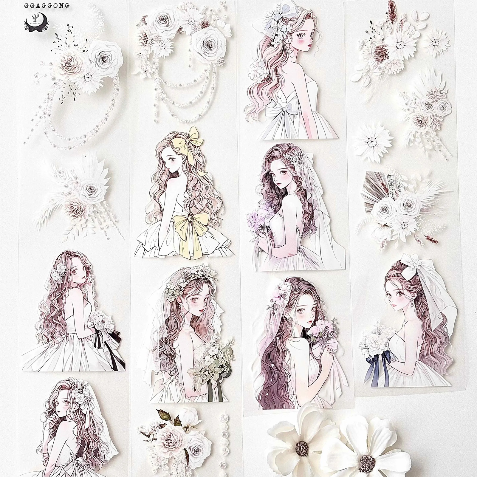 韓國 ggaggong．婚禮 6cm亮面PET紙膠帶  <只有整捲>