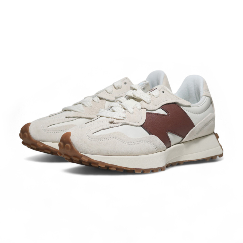 NEW BALANCE 休閒鞋 NB 327 米白酒紅 皮革 拼接 復古 女 U327WKM