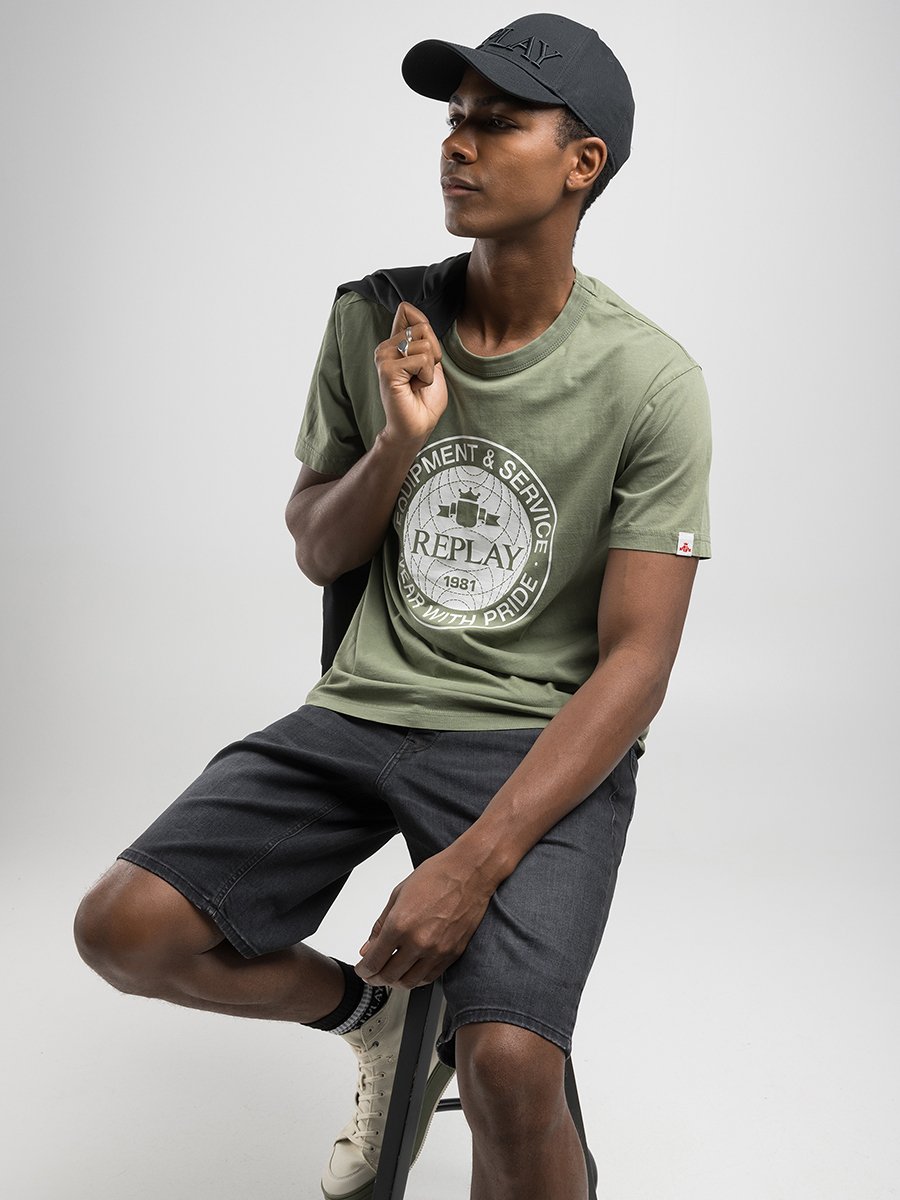 薄荷綠圓形圖案印花T-shirt