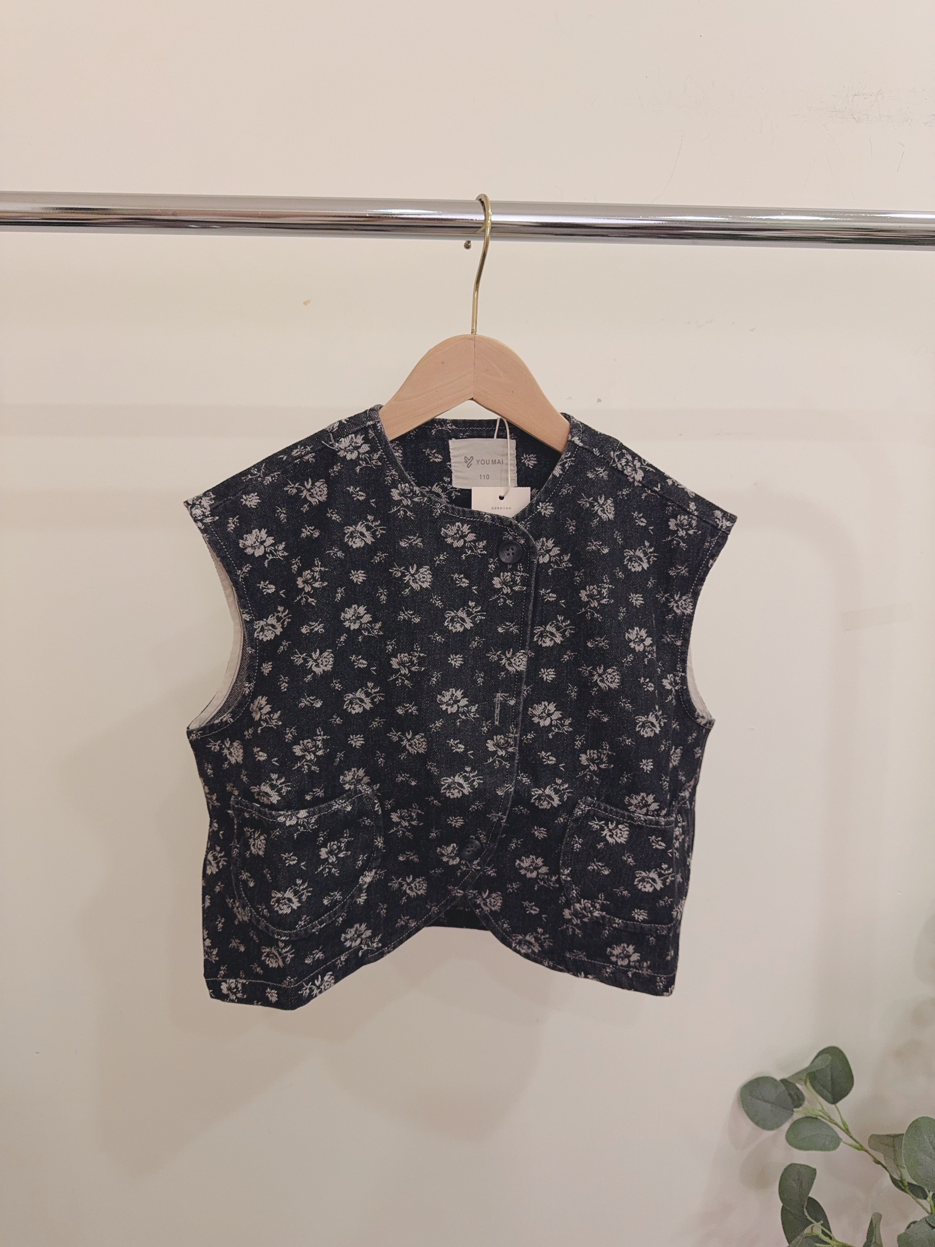 YQ5850日系花花牛仔背心c68