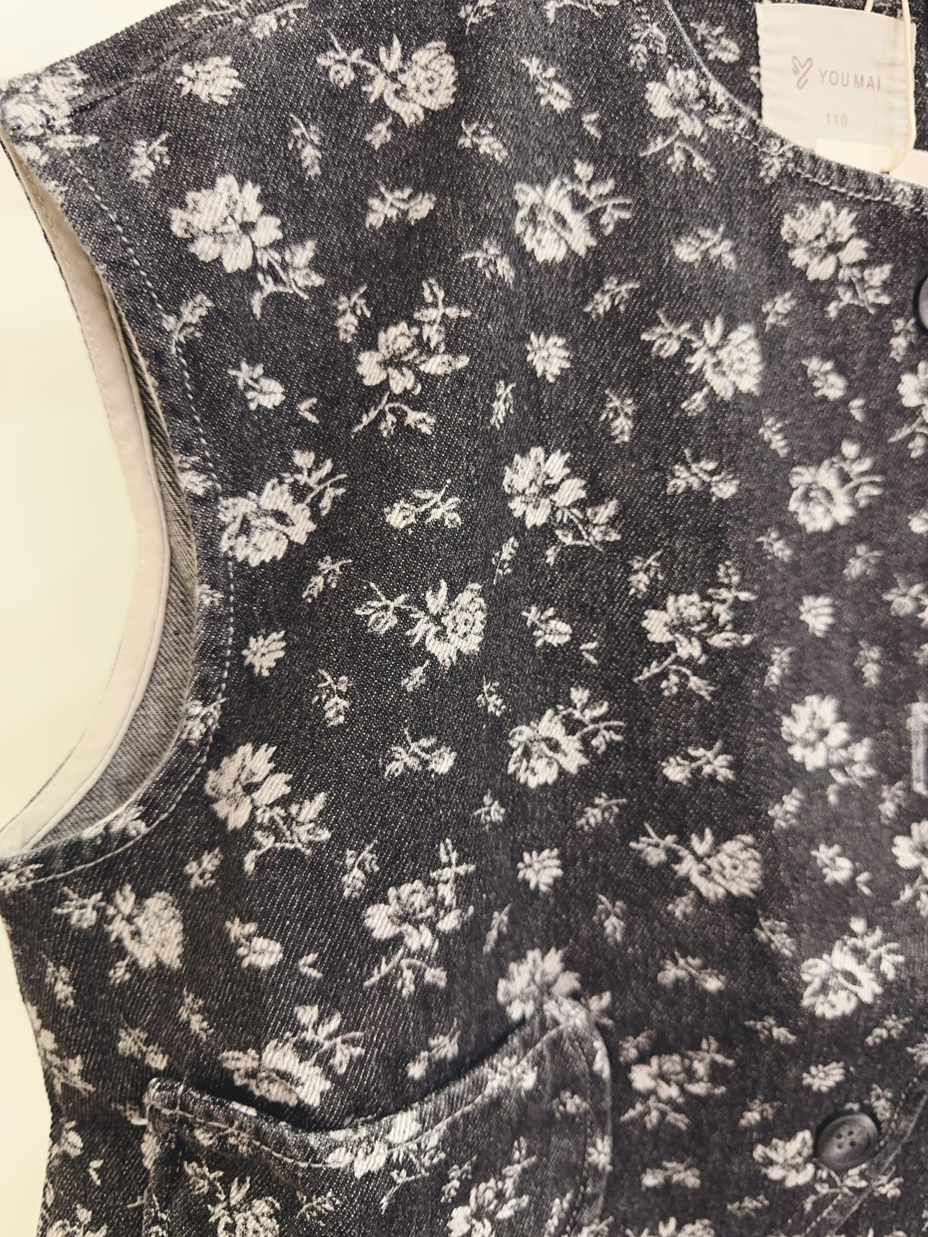 YQ5850日系花花牛仔背心c68